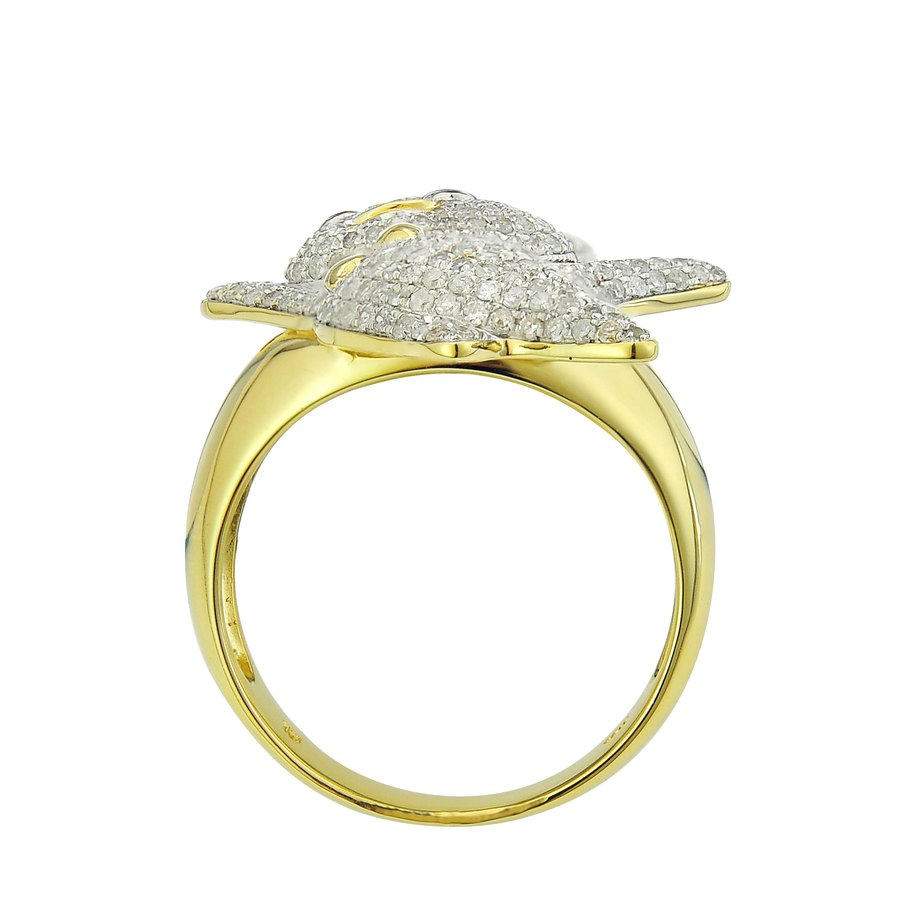 Diamond Doughboy Ring 1.63 ct. 10K Yellow Gold